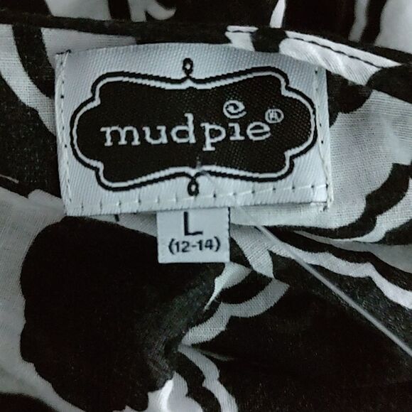 Mud Pie  black white CoverUp Dress 3/4 sleeve    Sz L - Picture 5 of 5